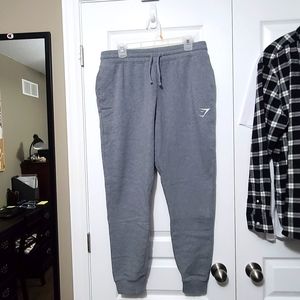 Mens Grey Gymshark Crest Joggers